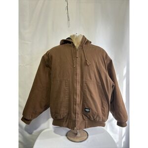 Vintage KEY Men's Size XLR, Canvas Hooded Insulated Full Zip Work Jacket.